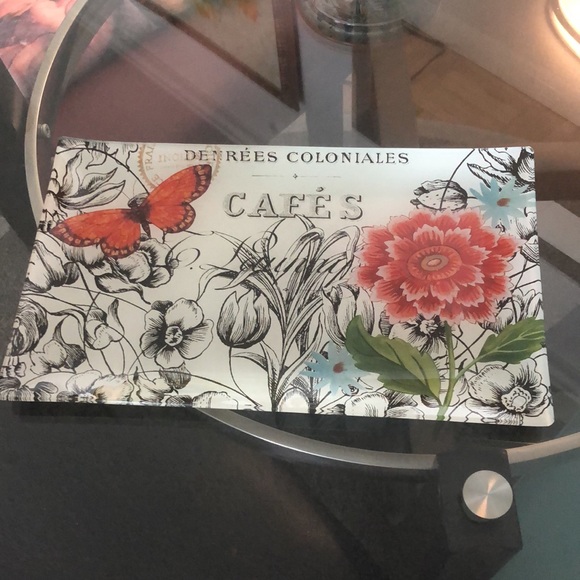 💜Serving platter/decorative platter with butterfly and flowers💜 - Picture 2 of 6